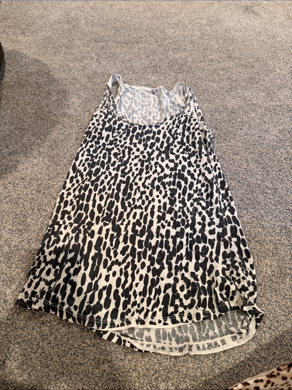 Monrow Black and White Leopard Print Tank Top